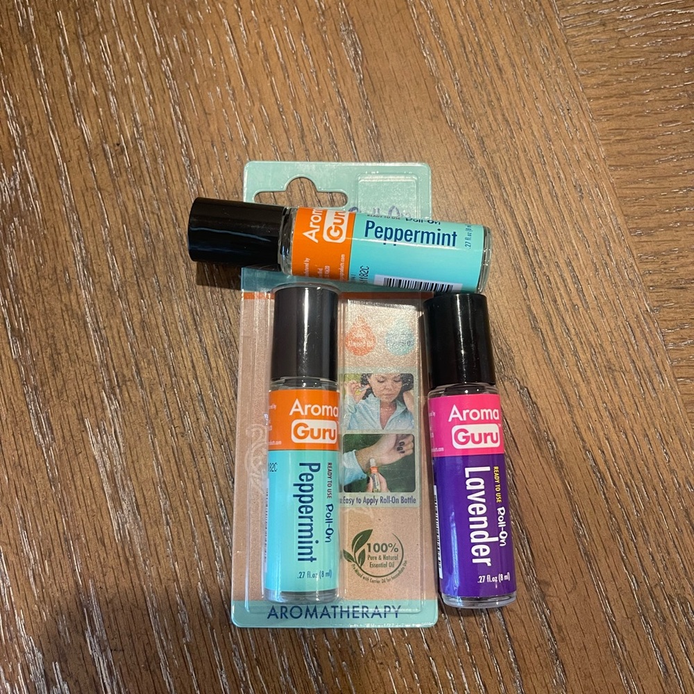 Aroma Guru Aromatherapy Roll-on Peppermint Lavender Set Duo